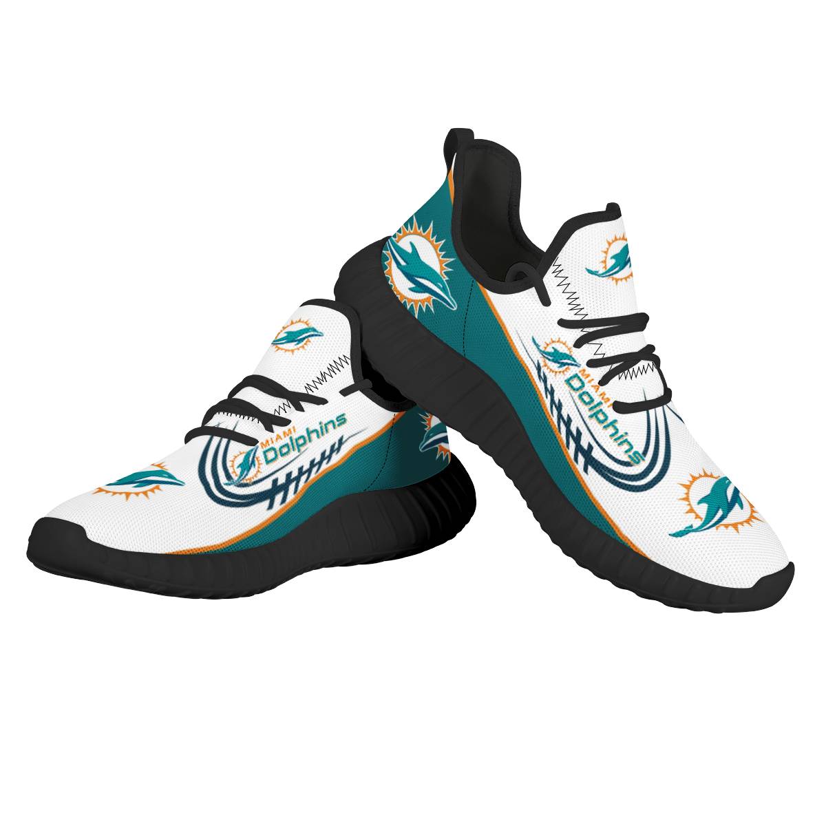 Women's NFL Miami Dolphins Mesh Knit Sneakers/Shoes 001